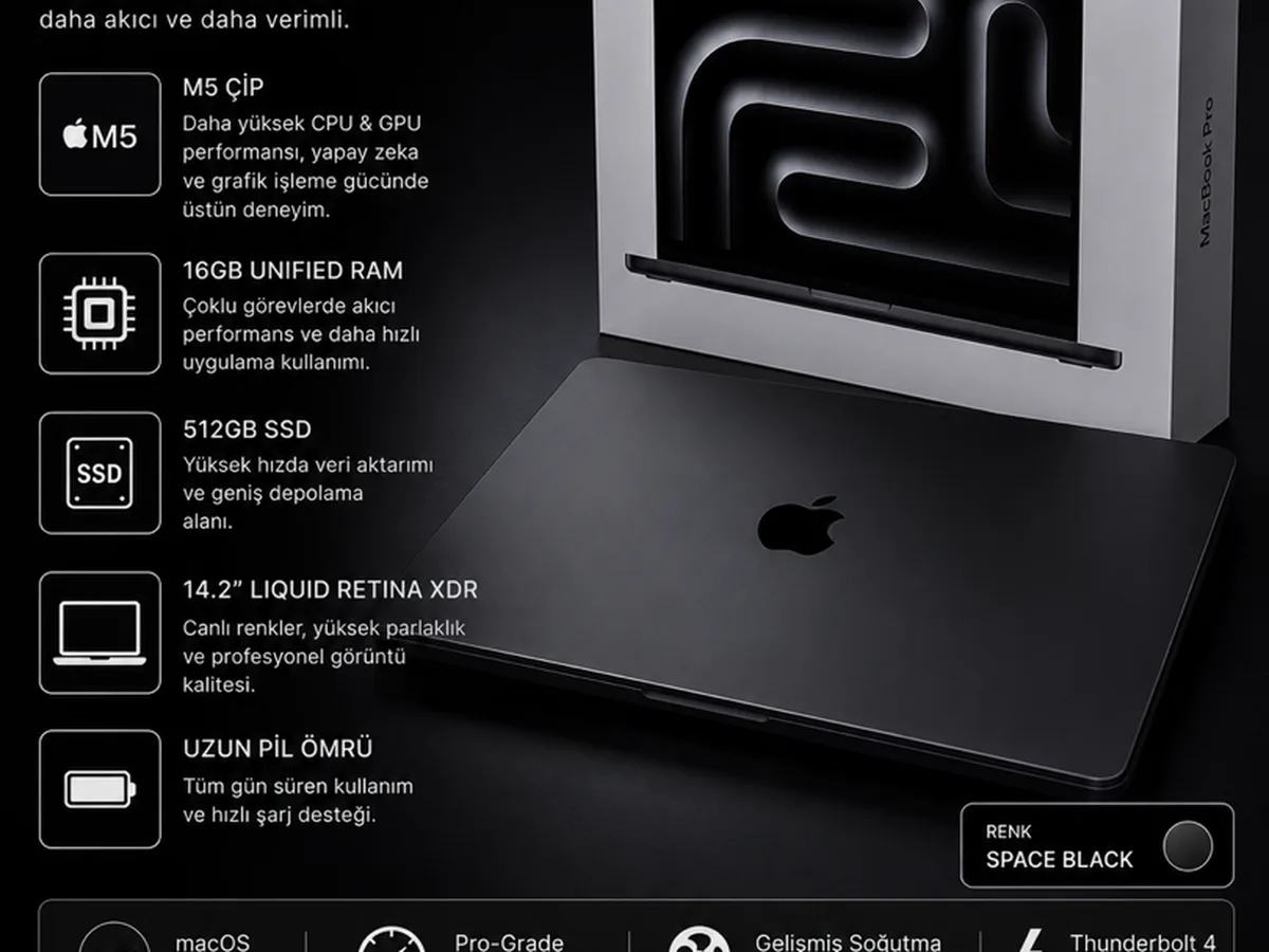 Macbook pro m5 kapalı kutu