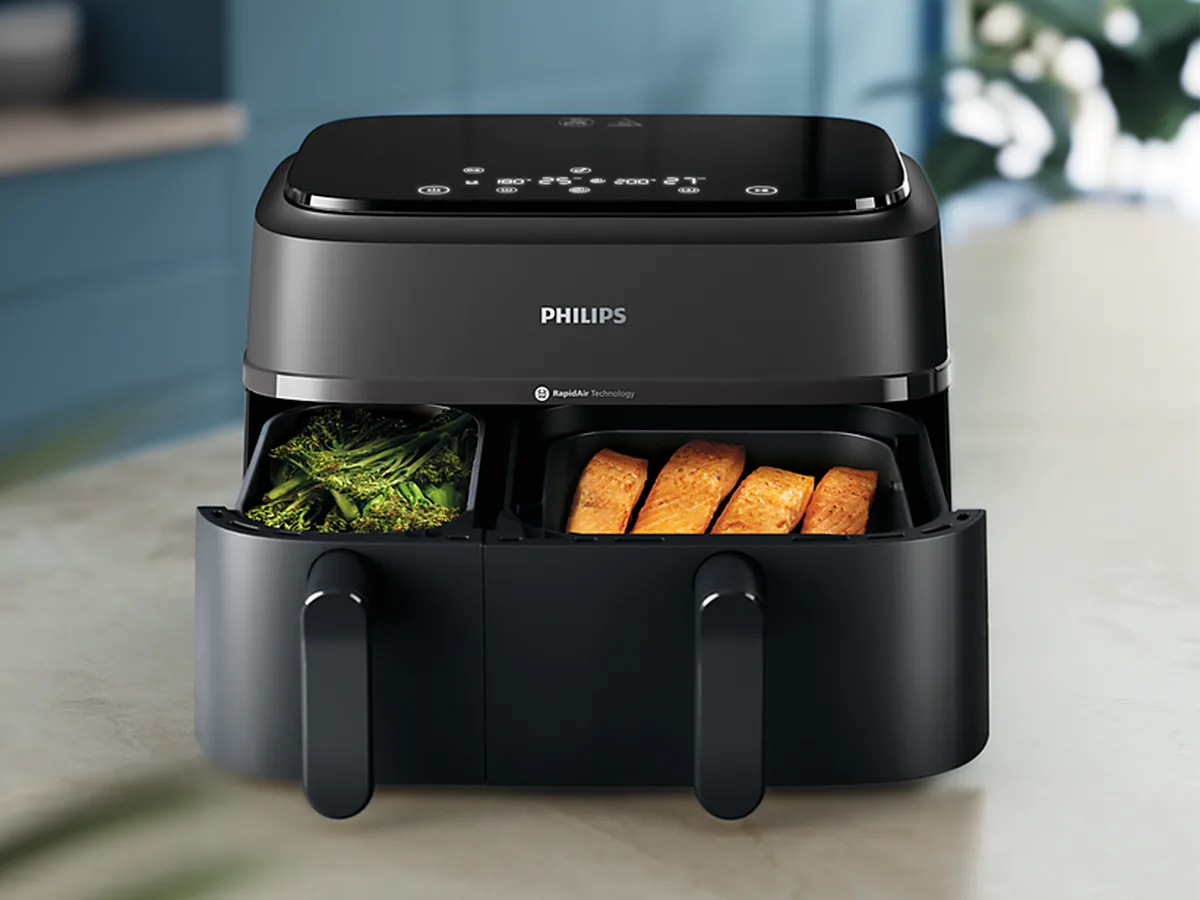 Philips 3000 Serisi NA350/00 Çift Hazneli Airfryer – Sıfır &