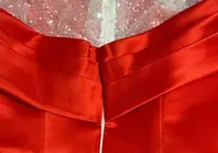 Büyüleyici Kırmızı, Yüksek Yakalı Boncuk Işlemeli Abiye 3